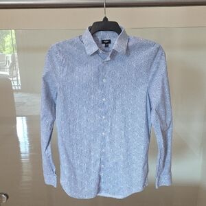 Express Blue Casual Button Down Shirt